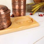 Ahşap Yağdanlık & Sirkelik Standı Yuvarlak Tabanlı 2 Bölmeli - Görsel 5